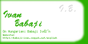 ivan babaji business card